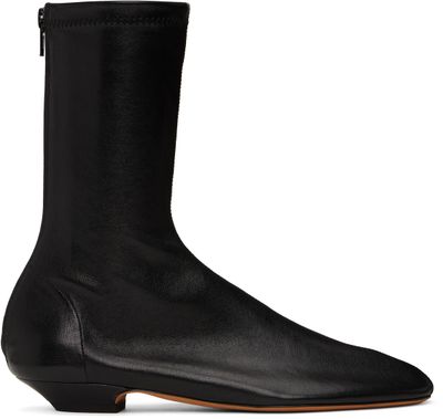 KHAITE KHAITE Black Apollo Flat Ankle Boots