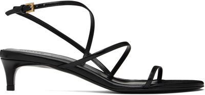 KHAITE KHAITE Black Loop Kitten Heel Heeled Sandals
