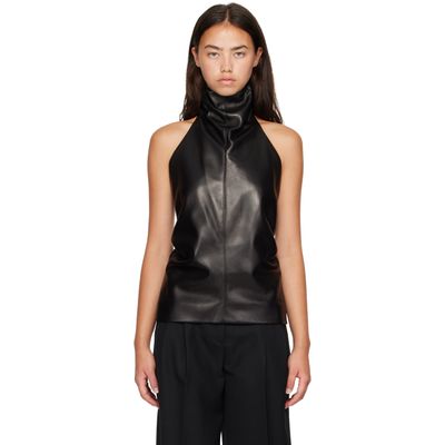 KHAITE KHAITE Black Rone Leather Top