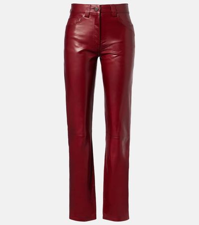 Khaite Khaite Callum mid-rise leather straight pants