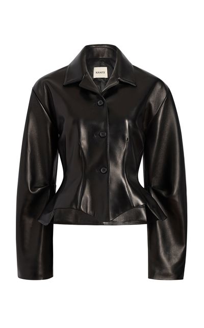 Khaite Khaite Carter Plonge Leather Jacket