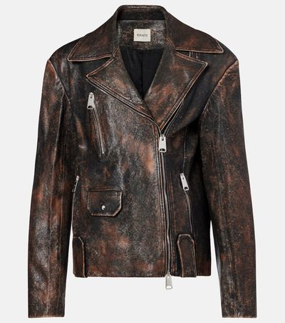 Khaite Khaite Catalina distressed leather biker jacket