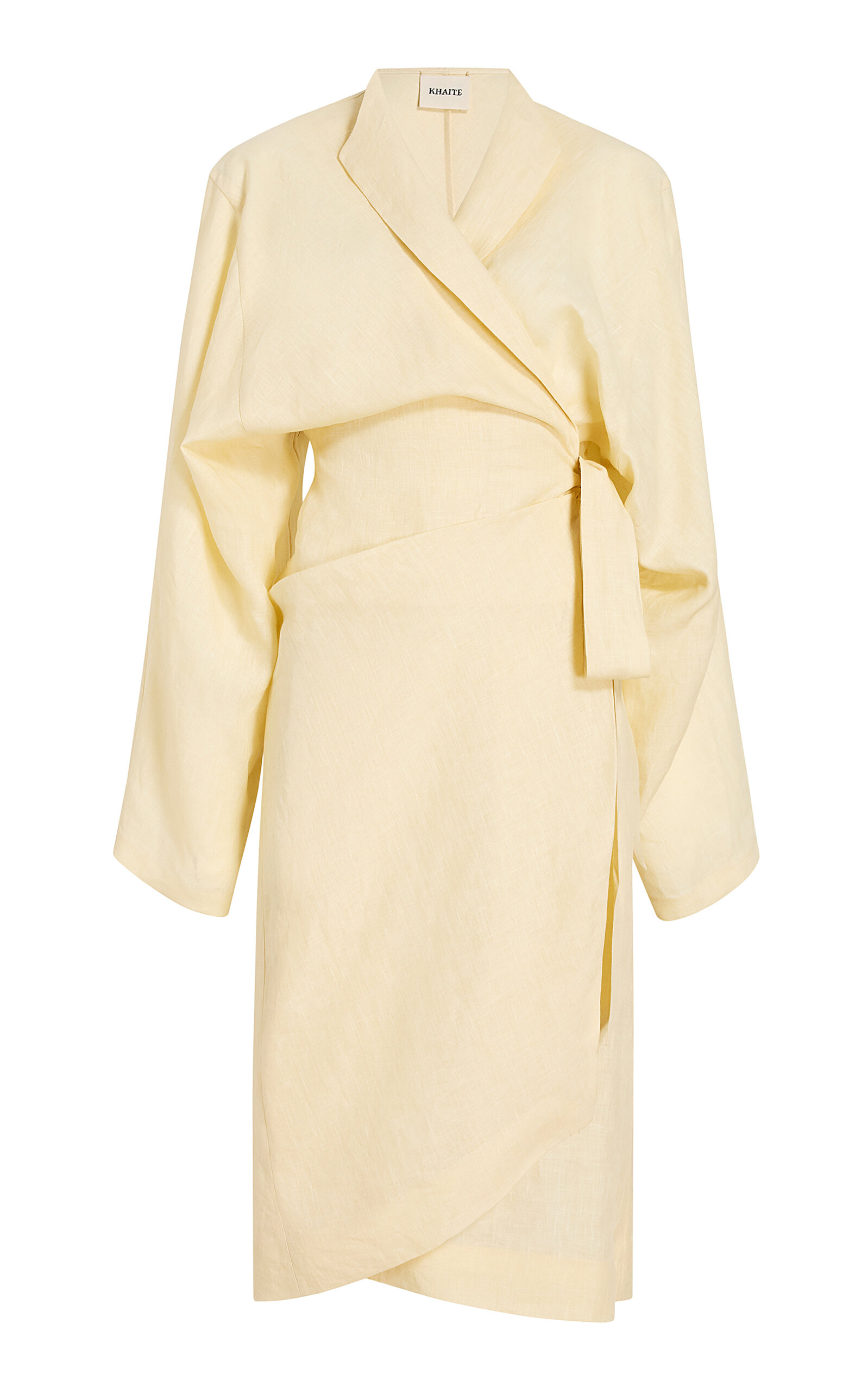 Khaite Khaite Censa TieFront Linen Midi Dress