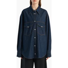 Khaite Khaite Christensen Oversize Denim Snap-Up Shirt