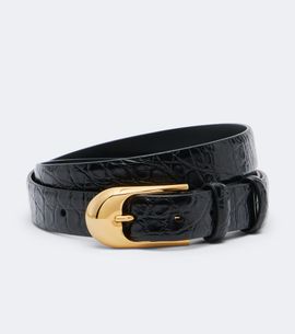Khaite Khaite Dome croc-effect patent leather belt