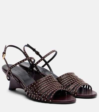 Khaite Khaite Drew 35 studded leather wedge sandals