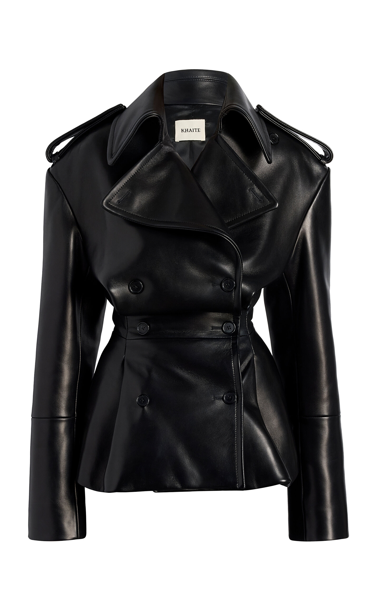 Khaite Khaite Egon Plonge Leather Coat
