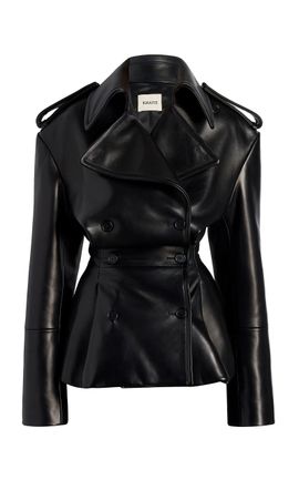 Khaite Khaite Egon Plonge Leather Coat