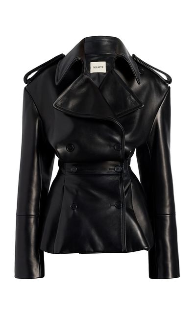Khaite Khaite Egon Plonge Leather Coat