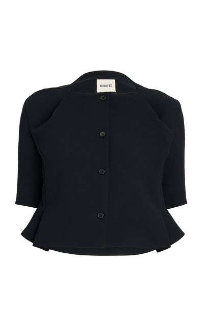 Khaite Khaite Franc Crepe Peplum Jacket Black