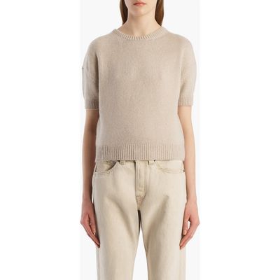 Khaite Khaite Golden Short Sleeve Cashmere Sweater