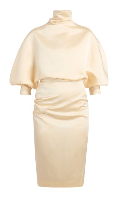 Khaite Khaite Harlin Crushed Satin Midi Dress