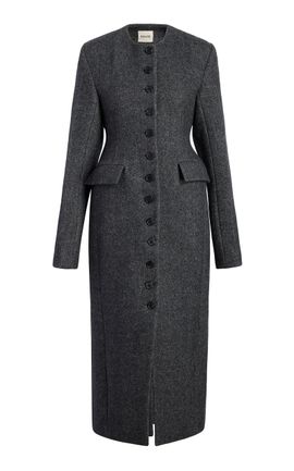 Khaite Khaite Harrison Wool Twill Melton Coat