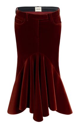 Khaite Khaite Inez Velvet Midi Skirt
