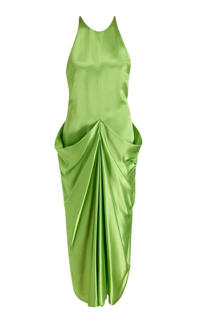 Khaite Khaite Kent Draped Satin Maxi Dress