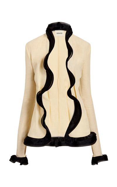 Khaite Khaite Lana WavyTrim Linen Jacket