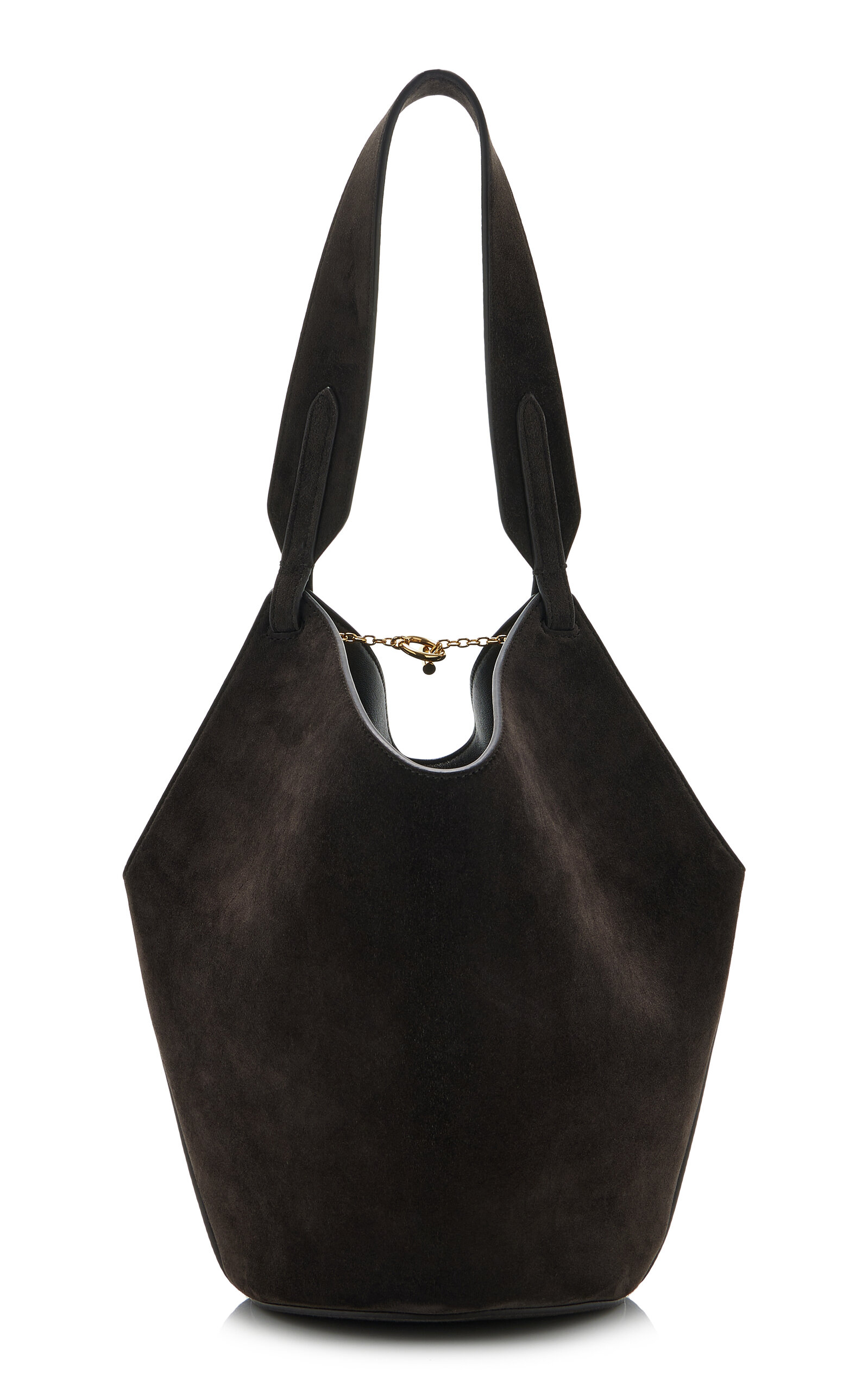 Khaite Khaite Lotus Mini Suede Tote Bag  Brown OS