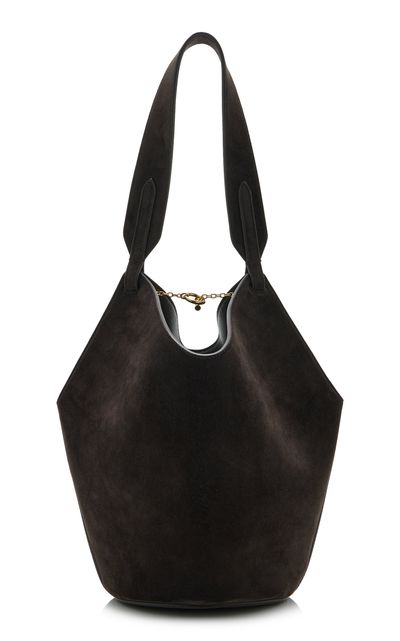 Khaite Khaite Lotus Mini Suede Tote Bag  Brown OS