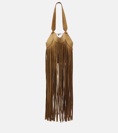Khaite Khaite Lotus Nano fringed suede tote bag