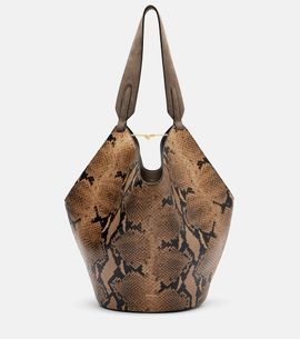Khaite Khaite Lotus Small snake-effect leather tote bag