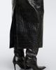 Khaite Khaite Loxley croc-effect leather midi skirt - 4