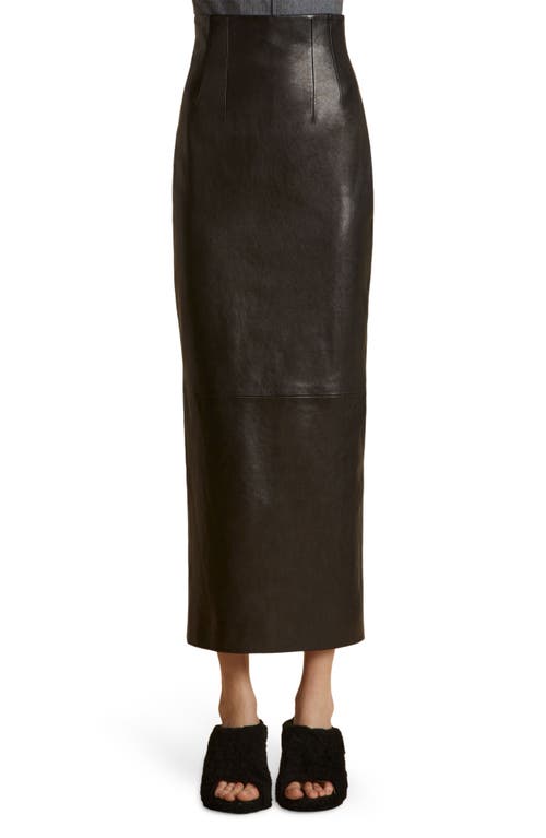 Khaite Khaite Loxley Fitted Leather Skirt