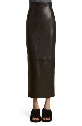 Khaite Khaite Loxley Fitted Leather Skirt