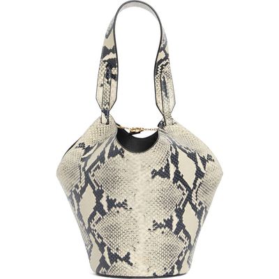 Khaite Khaite Mini Lotus Snakeskin Embossed Leather Tote Bag