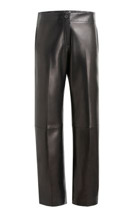 Khaite Khaite Mita Plonge Leather StraightLeg Pants