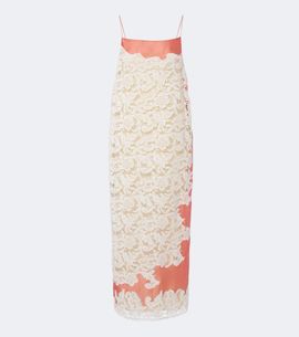 Khaite Khaite Nevis lace-trimmed voile slip dress