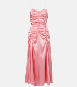 Khaite Khaite Raina ruched silk satin maxi dress