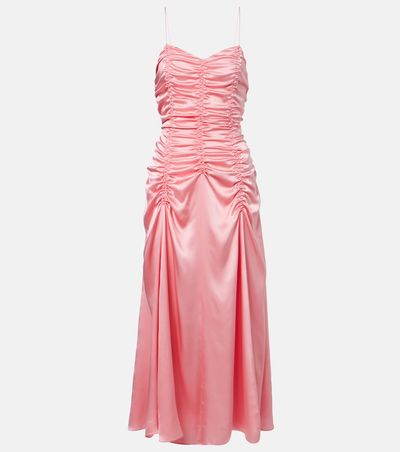Khaite Khaite Raina ruched silk satin maxi dress