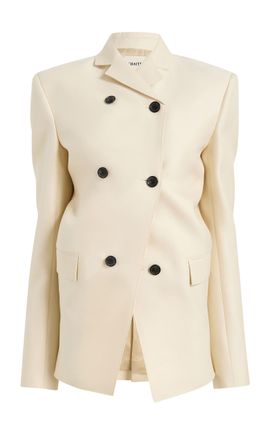 Khaite Khaite Rolo Draped WoolSilk Cady Jacket