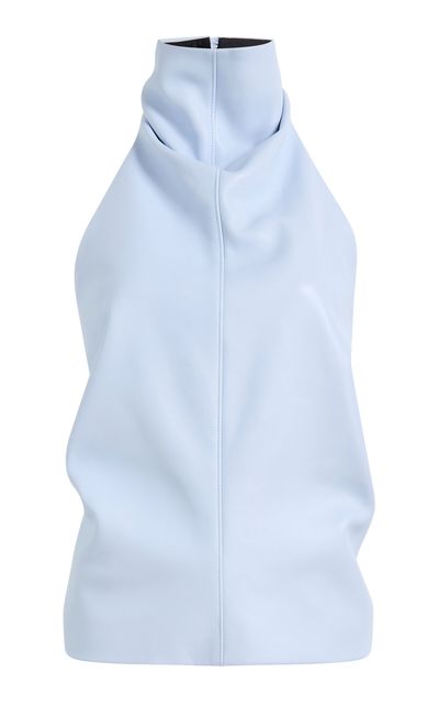 Khaite Khaite Rone High Collar Leather Top