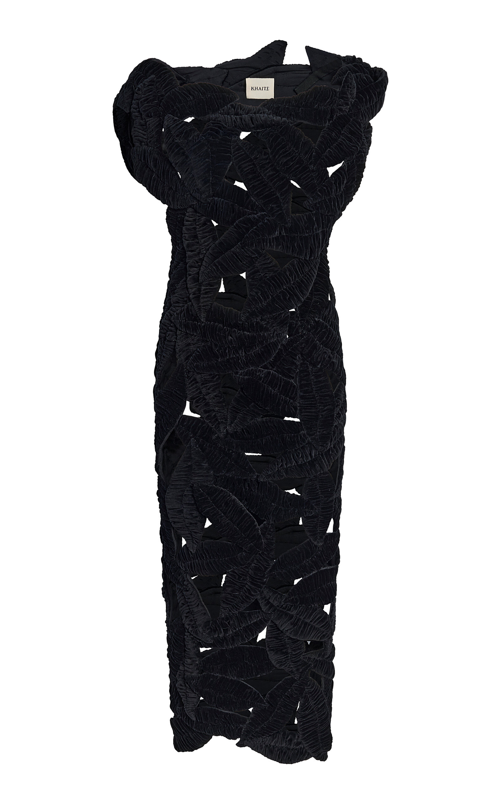 Khaite Khaite Ronelle Leaf Velvet Midi Dress