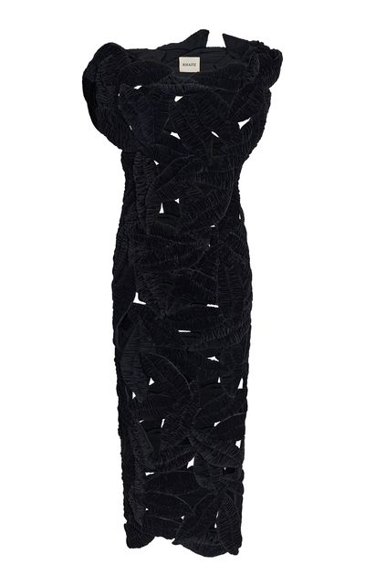 Khaite Khaite Ronelle Leaf Velvet Midi Dress