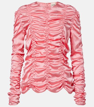 Khaite Khaite Rory ruched silk charmeuse top