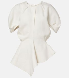 Khaite Khaite Rumi peplum linen-blend top