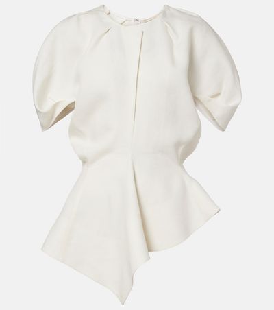 Khaite Khaite Rumi peplum linen-blend top