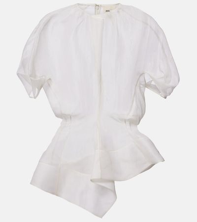 Khaite Khaite Rumi sheer peplum silk top