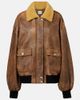 Khaite Khaite Sandor shearling-trimmed leather jacket - 1