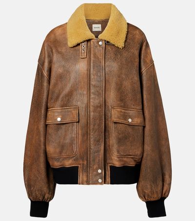 Khaite Khaite Sandor shearling-trimmed leather jacket