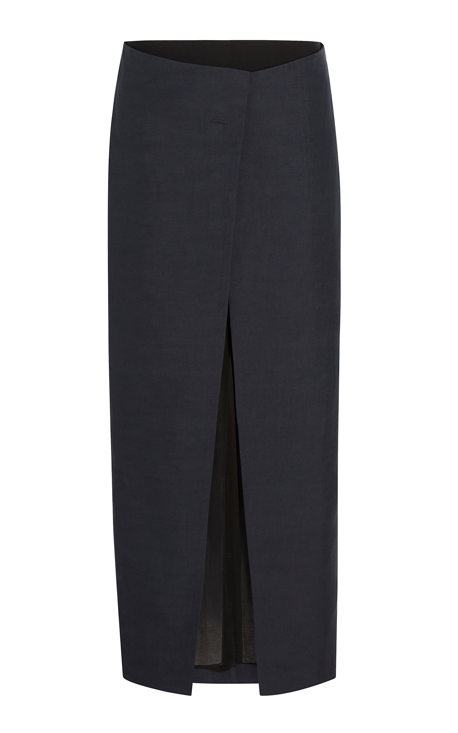 Khaite Khaite Tal Split Linen Skirt