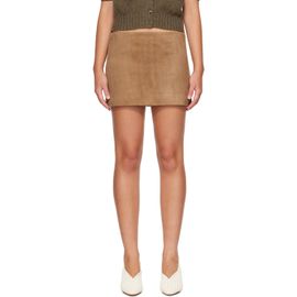 KHAITE KHAITE Tan Jett Suede Miniskirt