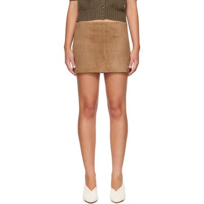 KHAITE KHAITE Tan Jett Suede Miniskirt