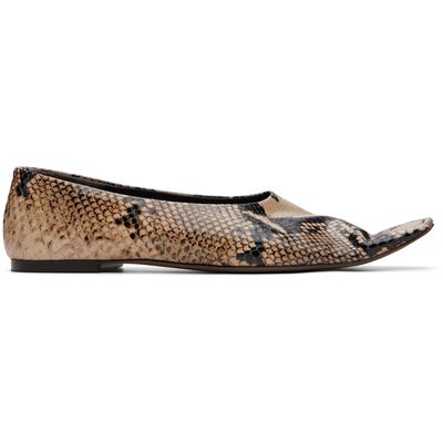 KHAITE KHAITE Taupe Marlene Ballerina Flats