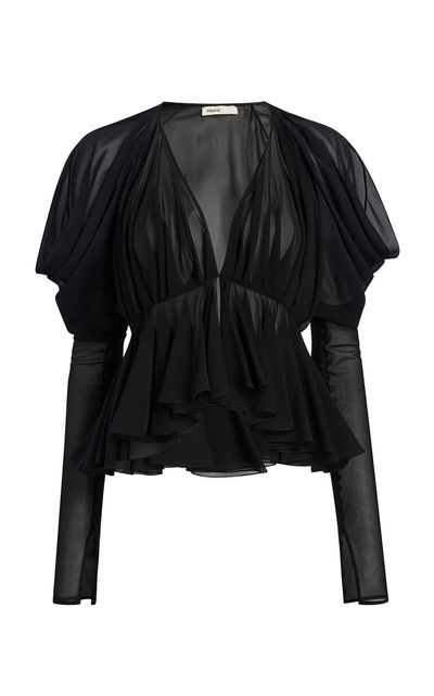 Khaite Khaite Tylar Silk Chiffon Top