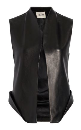 Khaite Khaite Vyn Plonge Leather Gilet