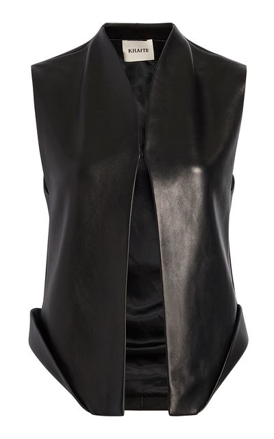 Khaite Khaite Vyn Plonge Leather Gilet