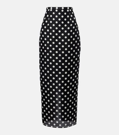 Khaite Khaite Winton polka-dot high-rise silk maxi skirt